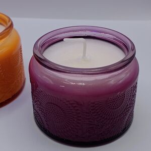 Purple Glass Scented Candle Cashmere Plum